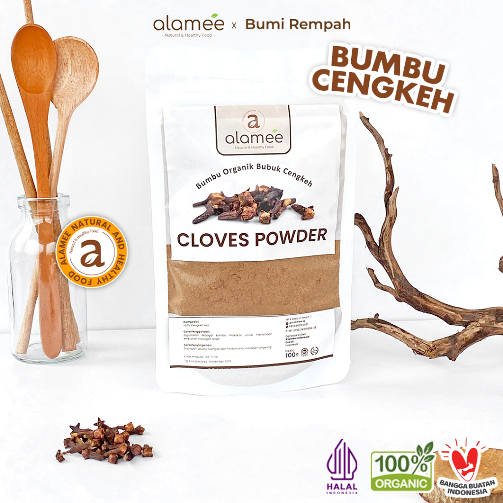 

ALAMEE Cengkeh Bubuk Clove Powder Ground Spice Murni Asli Tanpa Campuran Bumbu Organik 100g