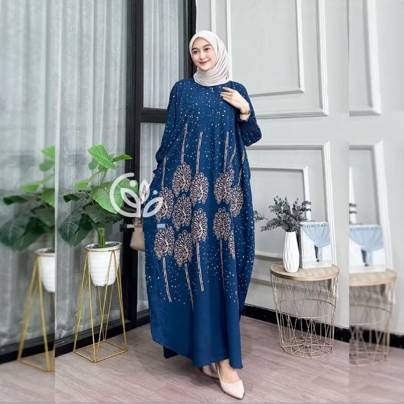 Kaftan Luna Super Jumbo Batik Premium Daster Lowo Daster Kaftan Dress Rayon Fashion Muslim Busana Mu