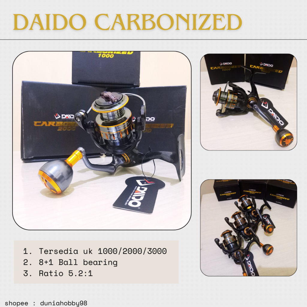 REEL DAIDO CARBONIZED 1000/2000/3000 SPINNING ORIGINAL