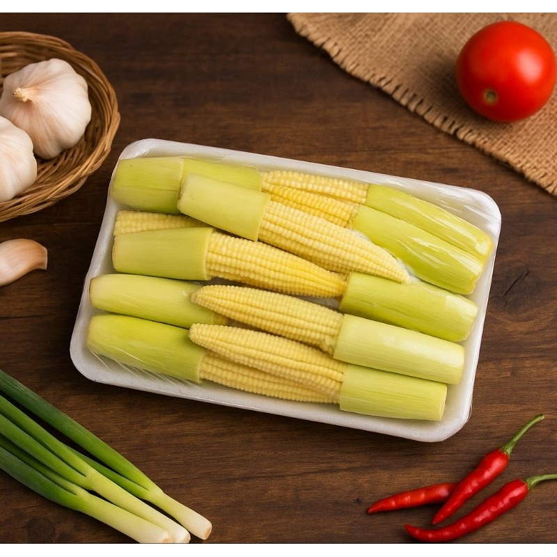 

Jagung Muda (Baby Corn) Segar - 250gr | Renyah, Manis & Siap Masak