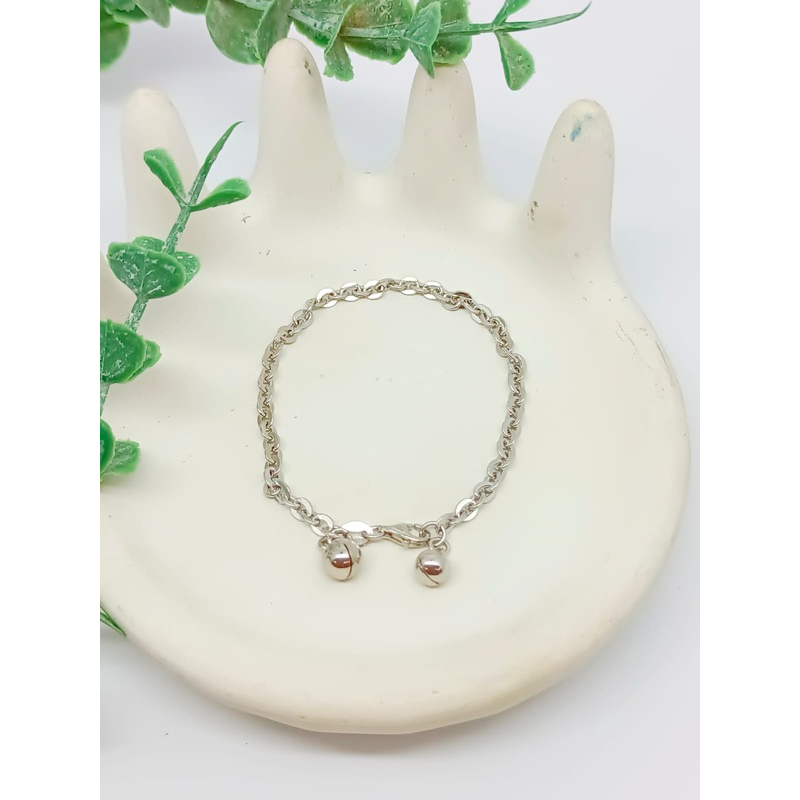 Gelang rantai nori silver lonceng s925 perak asli