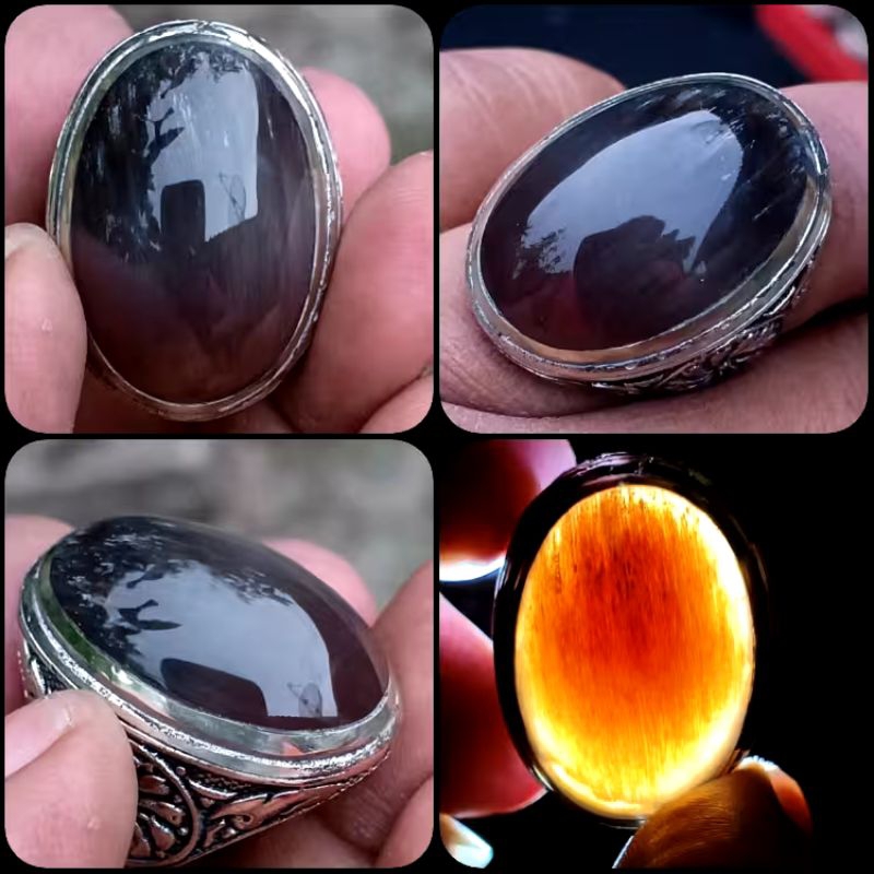 Dimensi est. Natural Fokay Galih Kelor Kristal - Fosill Kayu - Fossilized Moringa Wood - Tembus Sent