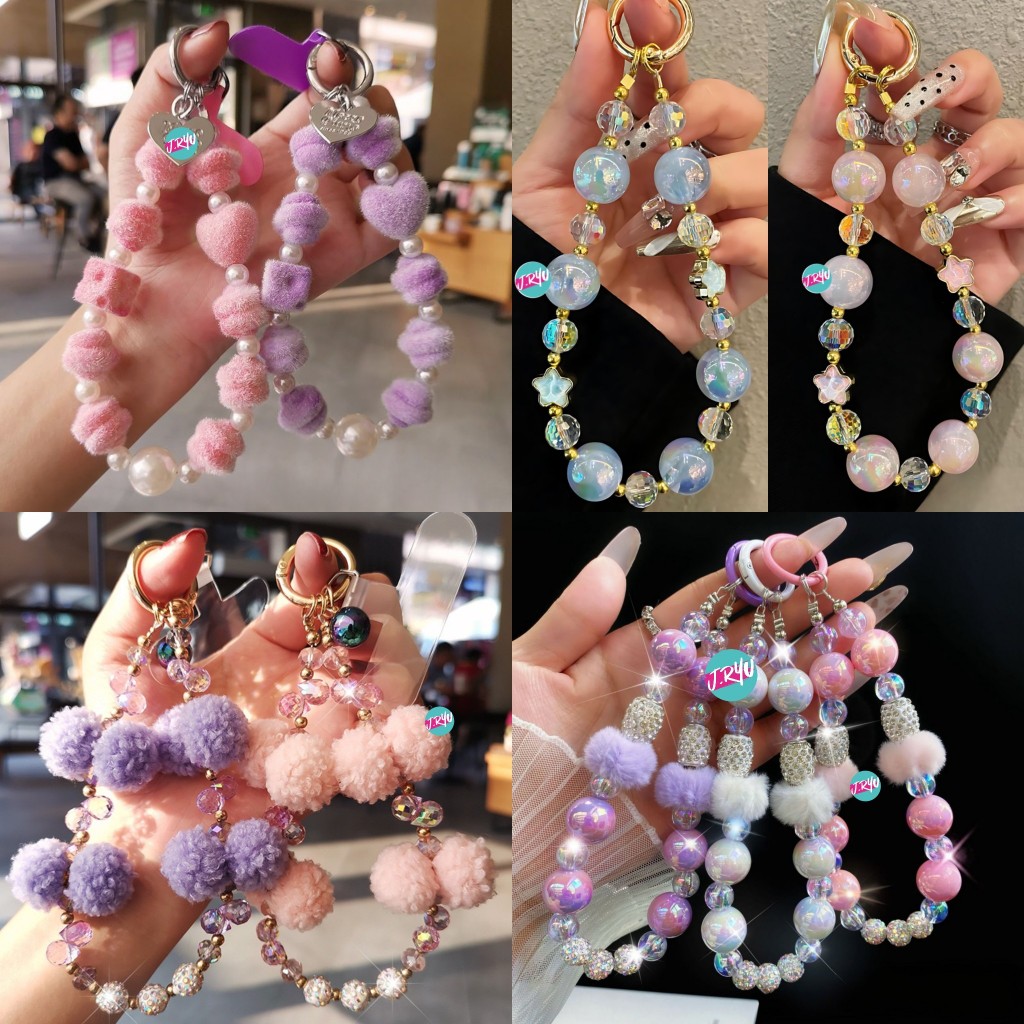 JRYU Gantungan HP Korea JISOO gantungan gelang kristal gantungan tas gantungan kunci