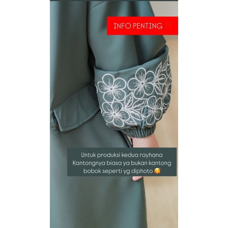 HOT PRODUCT UMMA.DAILY RAYHANA ABAYA SET GAMIS BORDIR SET BERGO FREE CADAR GAMIS ANAK PEREMPUAN USIA