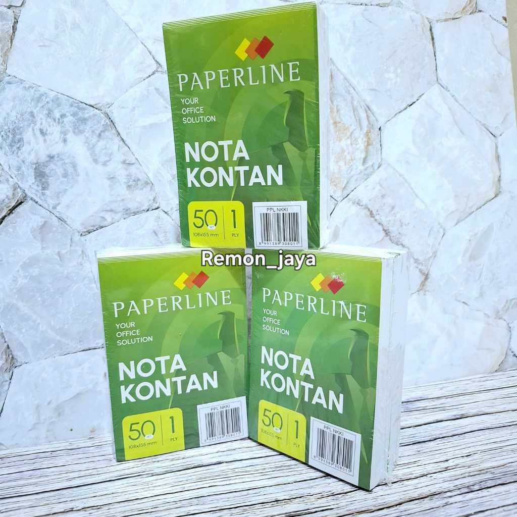 

Paperline Buku Nota Kontan 1ply / 1 Rangkap Ukuran 108 x 155mm ( 50 Lembar ) 1pack 10 Buku