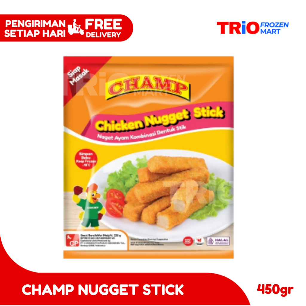 

CHAMP Chicken Nugget Stick / Nuget Ayam Stik 450gr