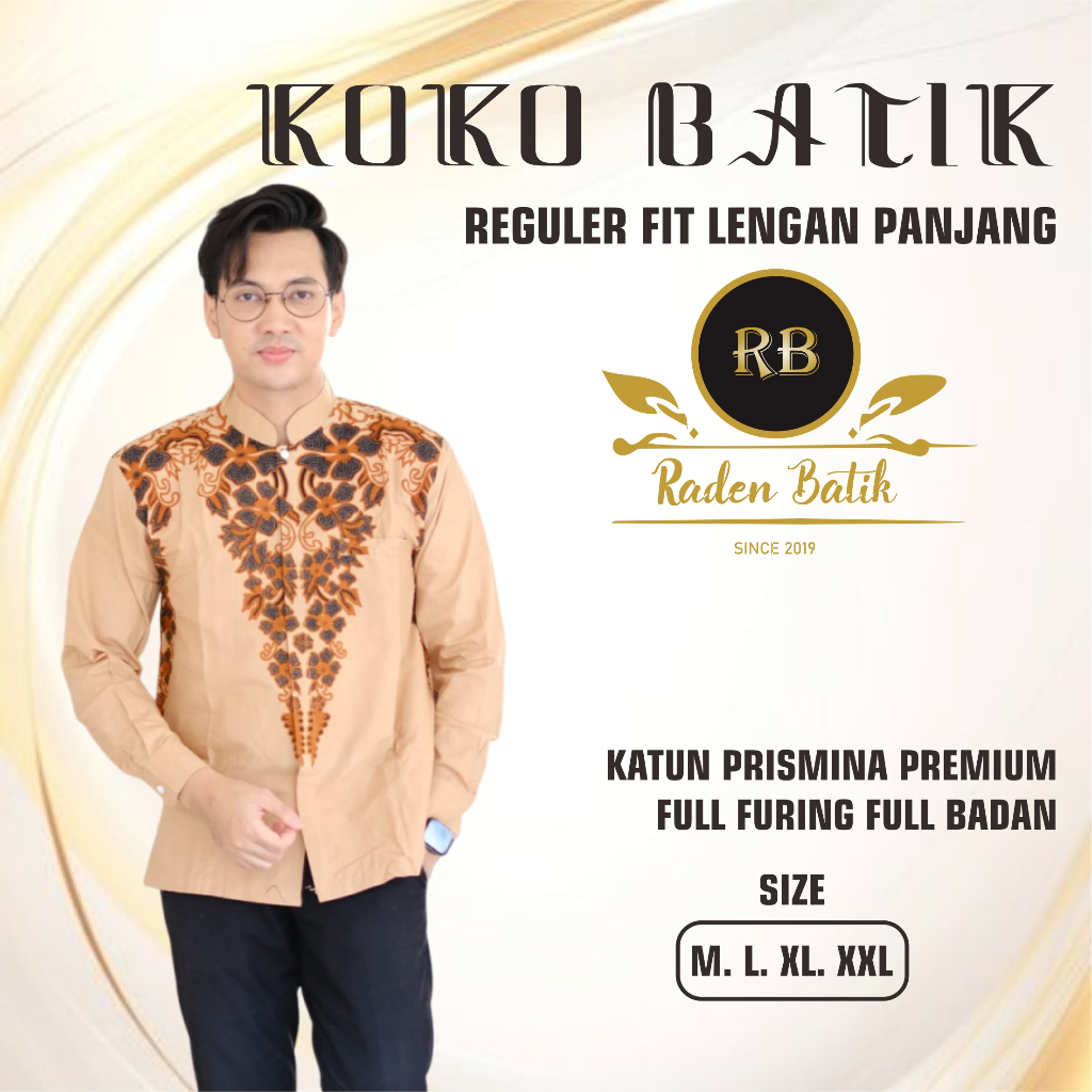 Batik koko pria terbaru 2025 baju batik anak muda kekinian baju kondangan pria seragam Batik Pria