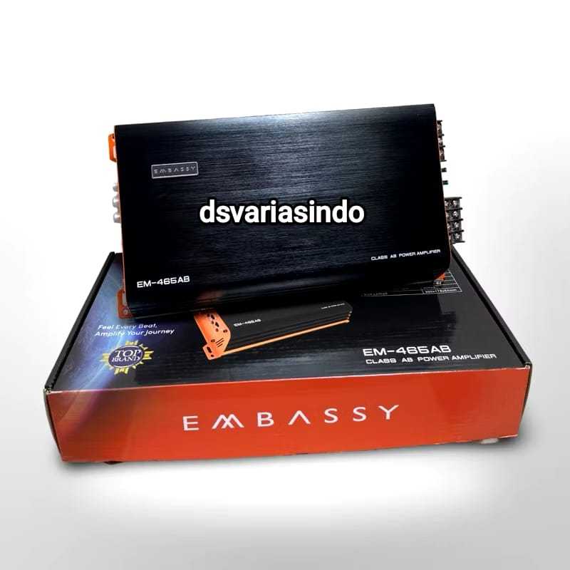Power Amplifier 4 Channel Embassy EM-465AB Class AB Power Amplifier