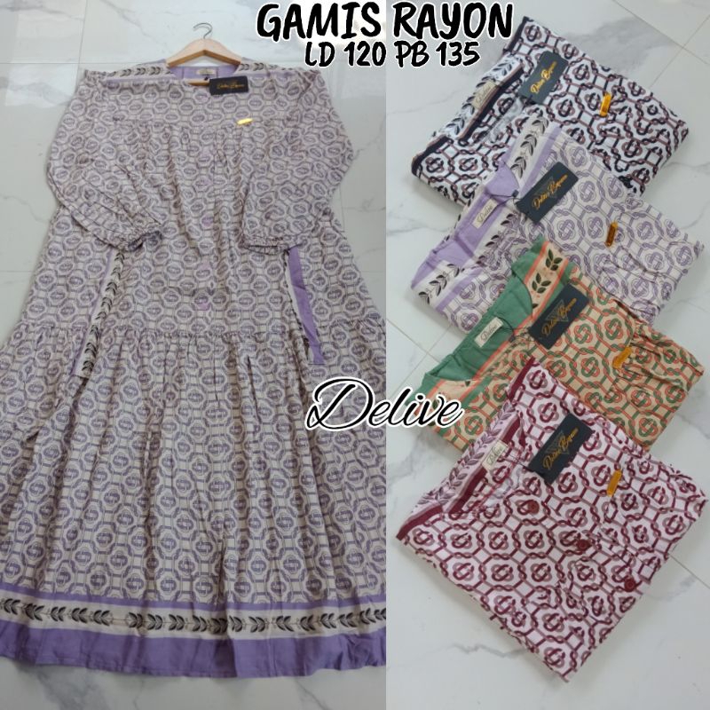 GAMIS RAYON MOTIF ABSTRAK// GAMIS LD 120 //GAMIS RAYON PREMIUM