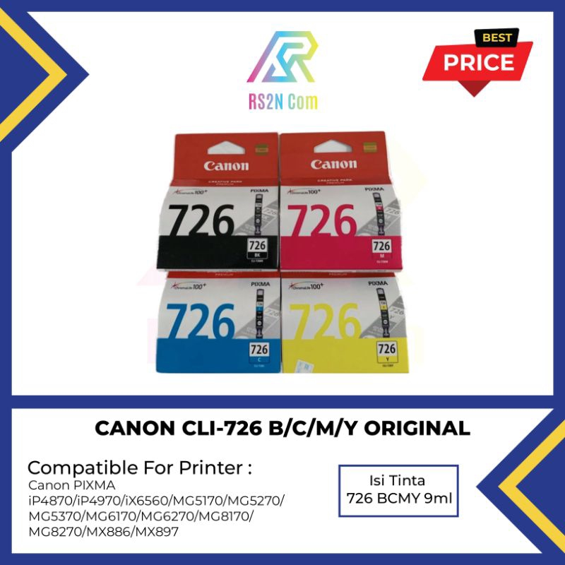 Tinta Canon 726 CLI-726 Black/Cyan/Magenta/Yellow Original Ink Cartridge