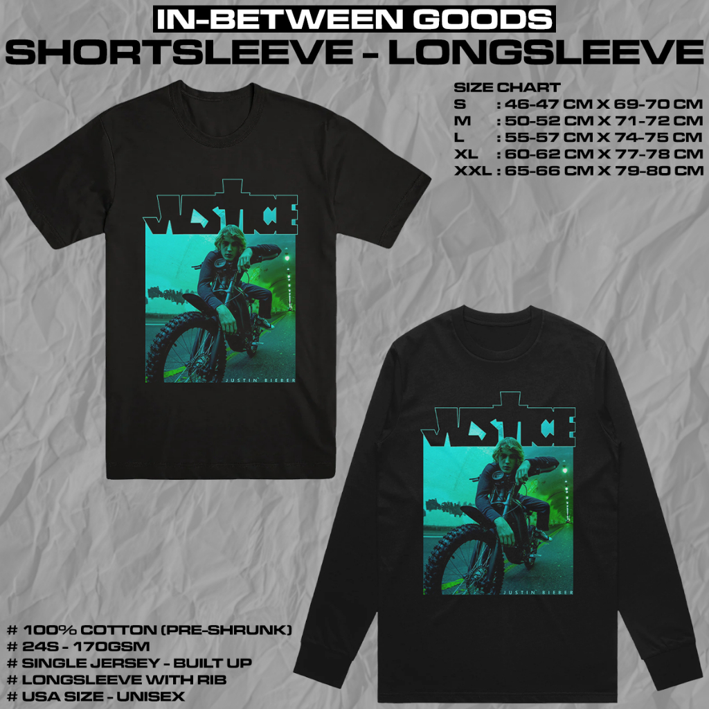 JUSTIN BIEBER - DIRT BIKE JUSTICE | T-SHIRT | LONGSLEEVE | MUSIC MERCH