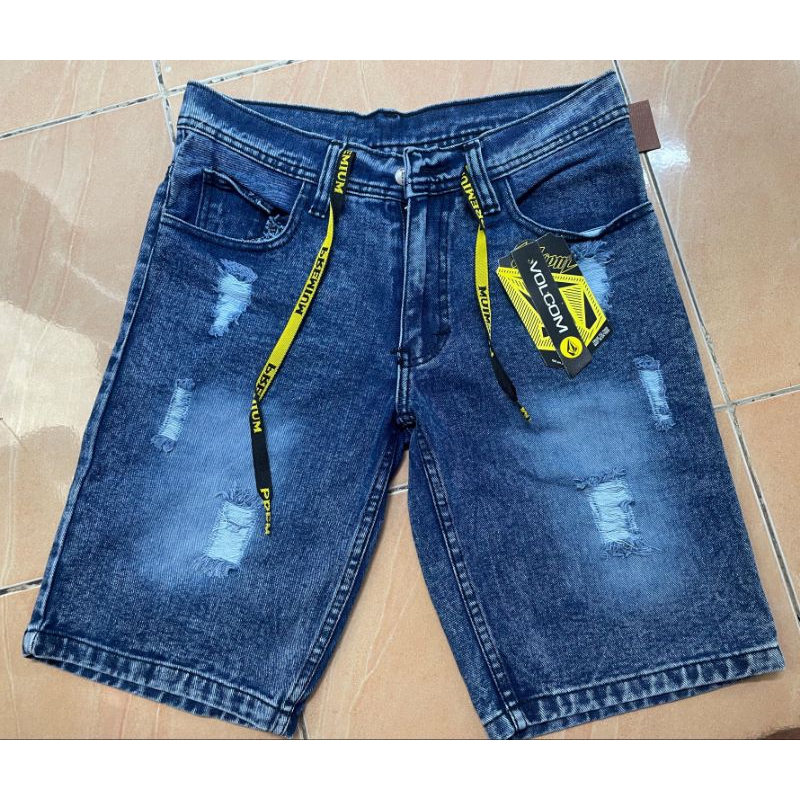 CELANA PENDEK PRIA SOBEK SNOW BIRU PREMIUM Denim 13oz Size 28--33