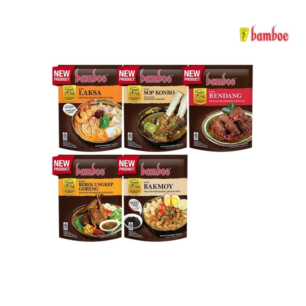 

Bamboe Bumbu Masak Dapur Instan Premium – Aneka Varian Laksa, Bakmoy, Rendang, Bebek ungkep, Sop Konro