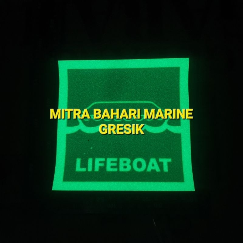 

Stiker IMO Symbol IMPA 334100, 334123 Lifeboat Ukuran 15x15cm Glow In The Dark