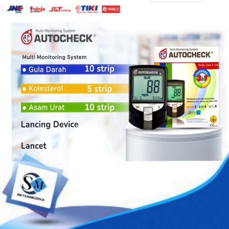 Alat autocheck GCU 3 in / Alat test darah gula kolesterol, asam urat