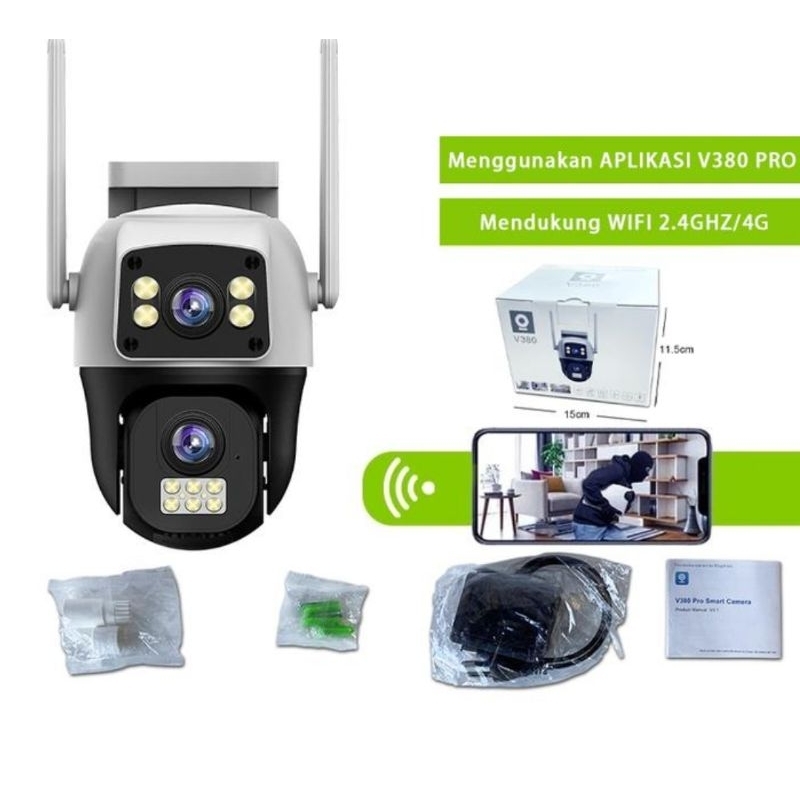 cctv SIM-card 4G//wifi//LAN//dwifungsi//outdoor//waterproof//2lensa//v380//v380pro