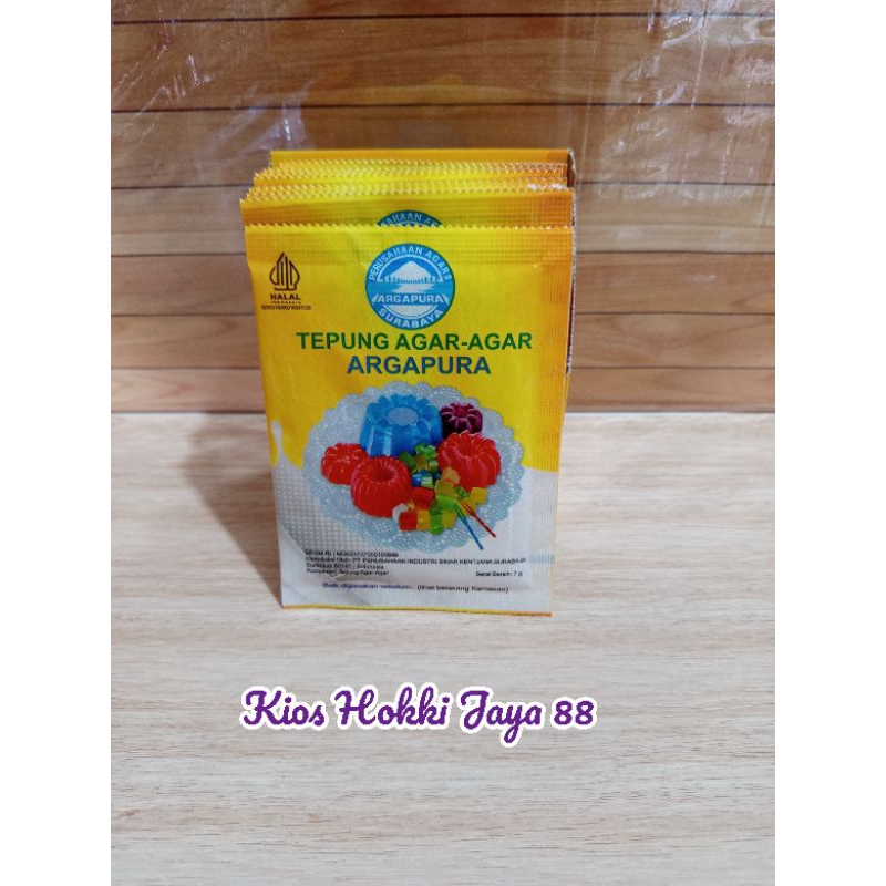 

Tepung Agar - Agar cap gunung Argapura 7g 1kotak (12 pcs)