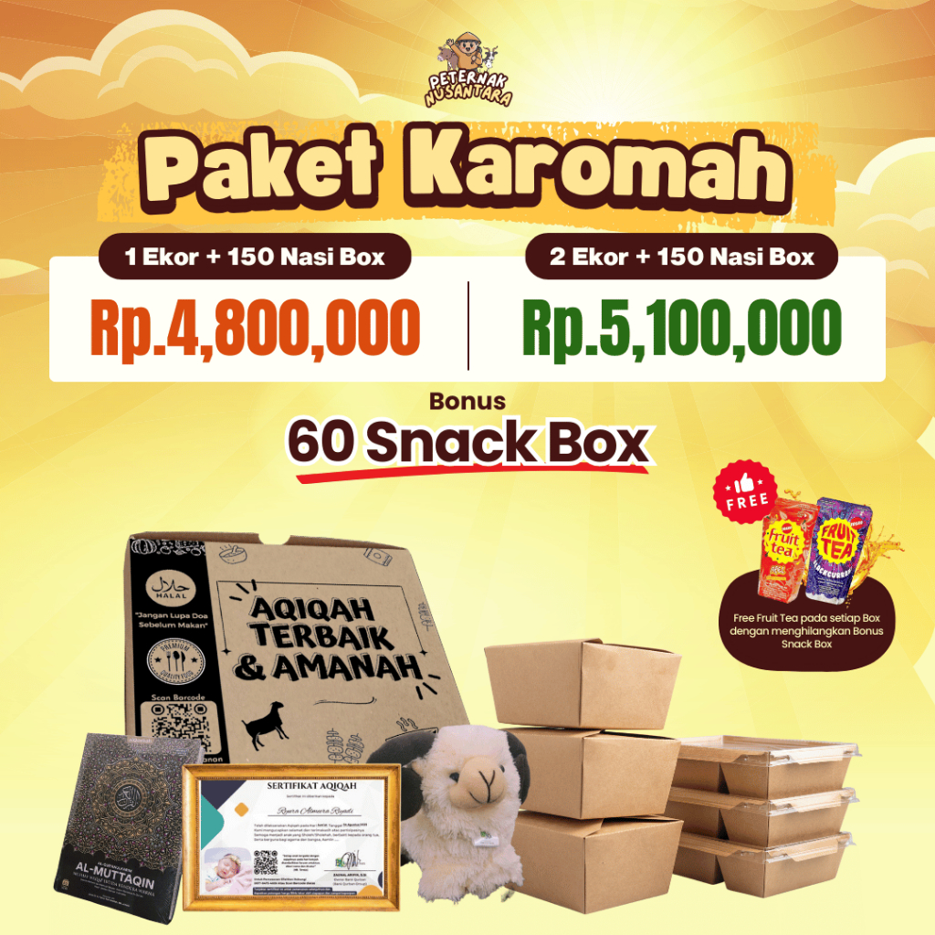 

Paket Aqiqah Bonus Snack Box - Paket Karomah