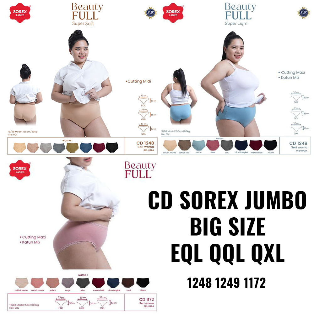 SOREX CD WANITA JUMBO BIG SIZE 3XL 4XL 5XL CELANA DALAM WANITA SOREX BEAUTY FULL SOREX 1248 1249 117