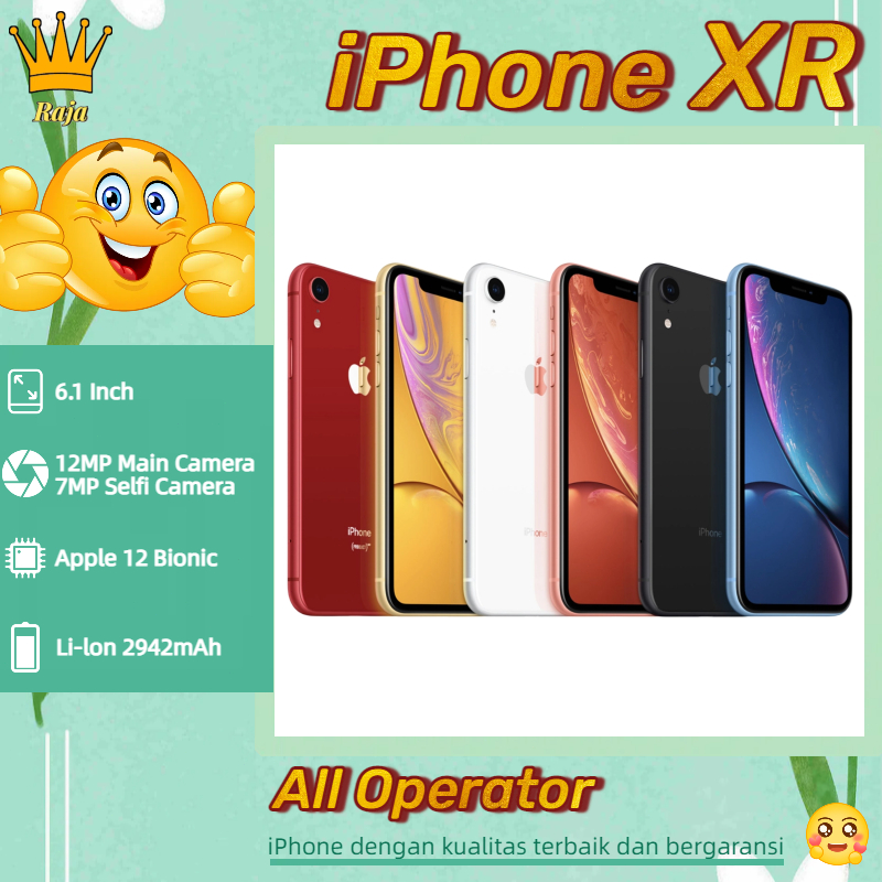 iPhone XR 64GB 128GB 6.1“LCD Fullset Bekas A12 Bionic ORI100% Kondisi Perfect Like new phone cell xr