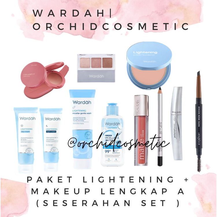 Wardah Paket Lightening + Makeup Lengkap A / Paket Seserahan Wardah Murah
