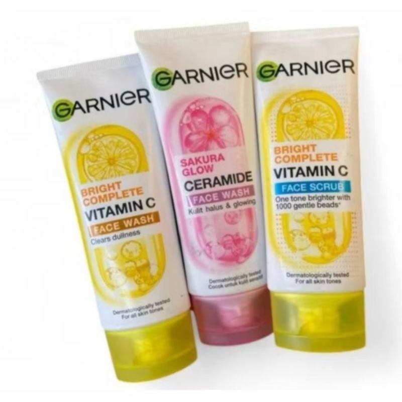 Garnier Face Wash 100 ml - Garnier Bright Complete - Garnier Face Scrub - Garnier Sakura Glow 100 ml