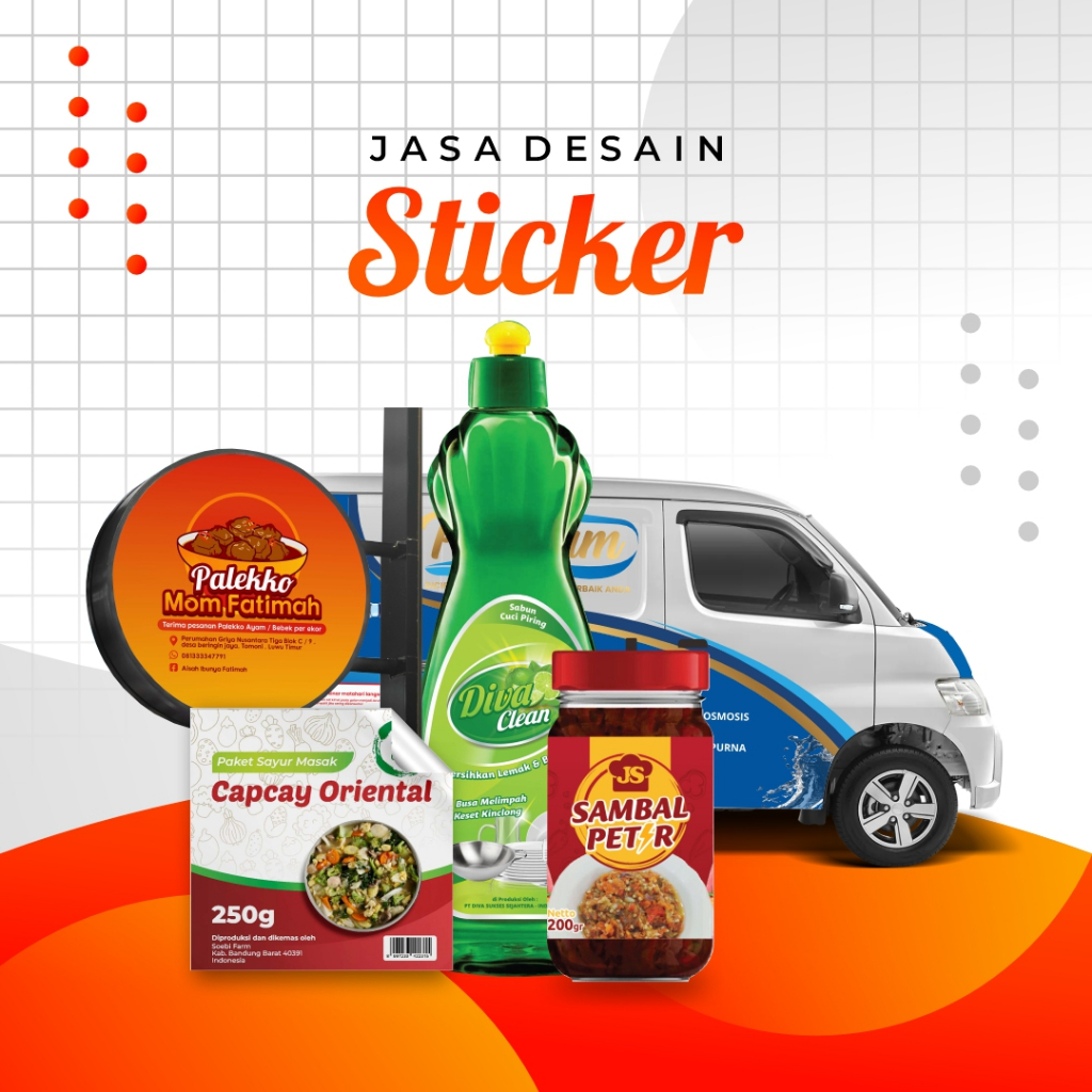 DESAIN STIKER MOBIL, STIKER KEMASAN