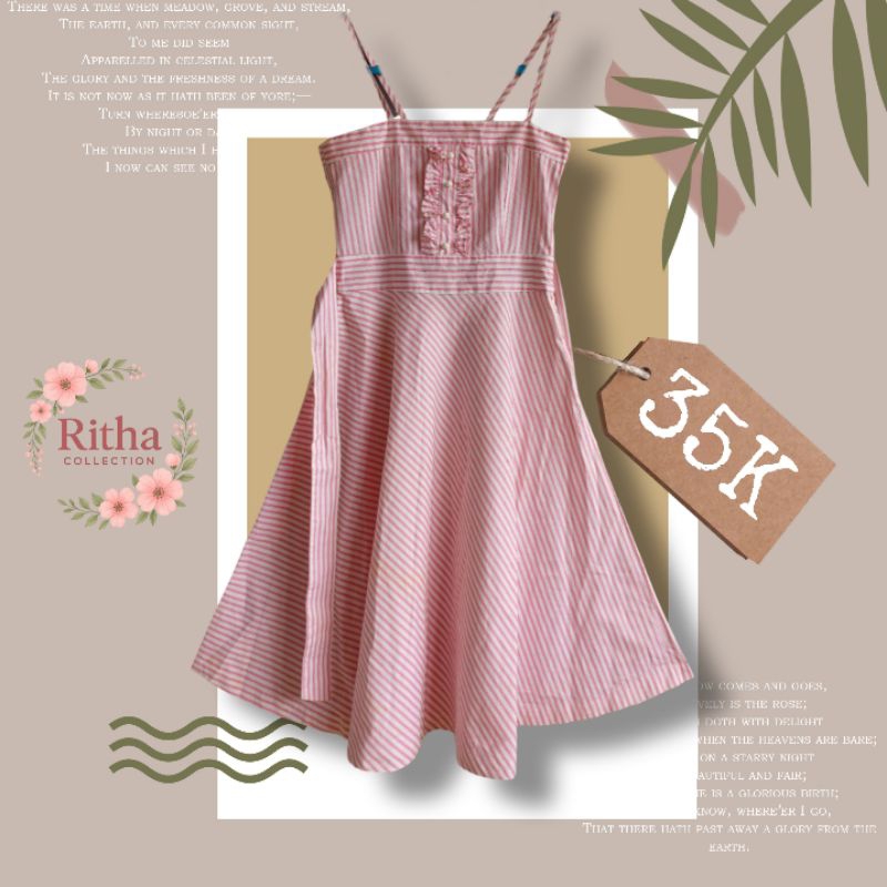 DRESS WANITA SATU TALI - DRESS WANITA TANPA LENGAN - SLEEVELESS A LINE DRESS