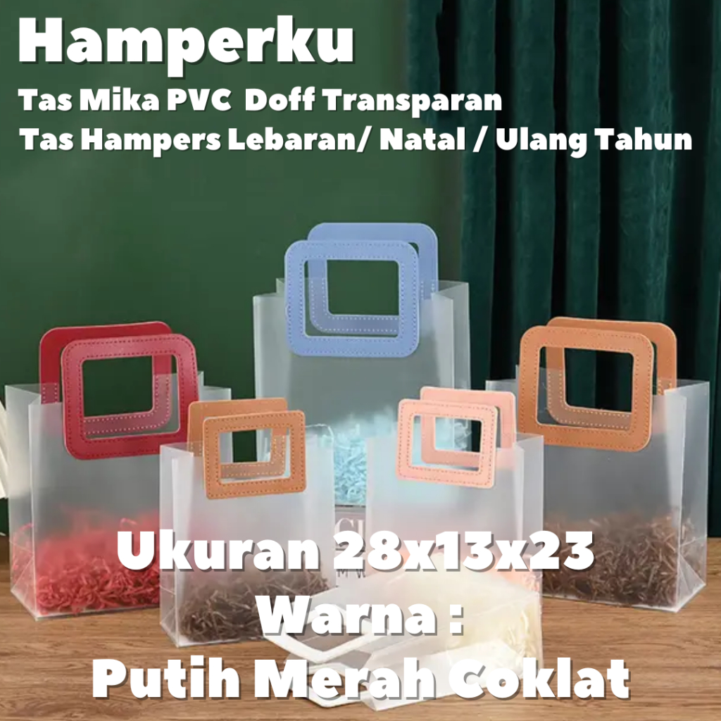 

(GROSIR 10 BUAH) Goodie Bag Doff GAGANG BULAT 28x13x23 Transparan Hampers Goodie Bag Premium