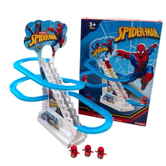 Mainan Tangga Spiderman Lampu Dan Musik / Spiderman Track Music Toys