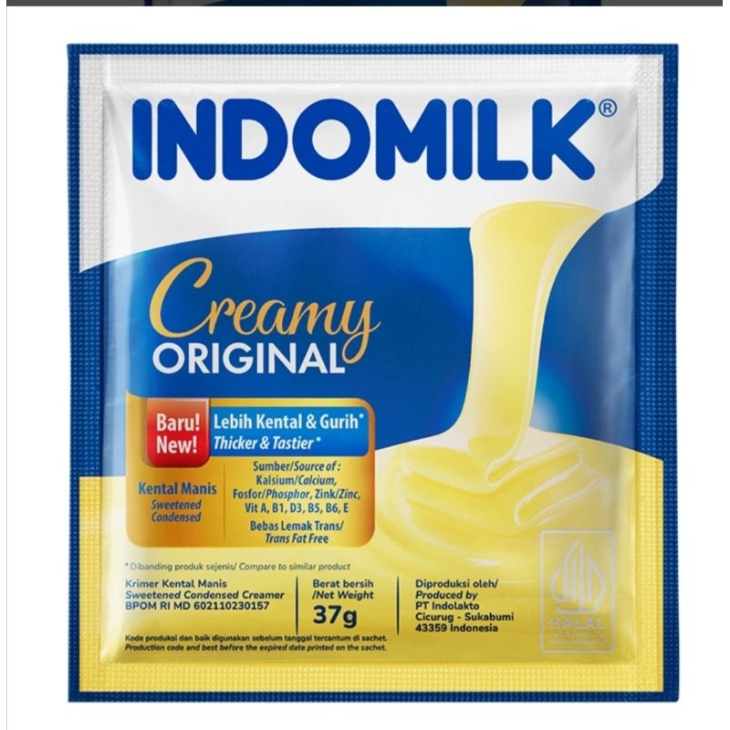 

Indomilk sachet krimer kental manis creamy original putih 1renceng 6pcs 37g