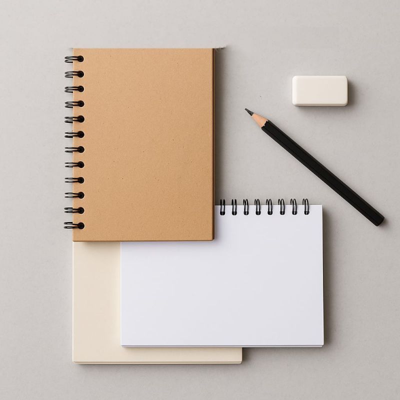 

Sketchbook a6 100 halaman ring spiral cover vintage dengan 3 isi kertas brown.bookpaper.hvs puith