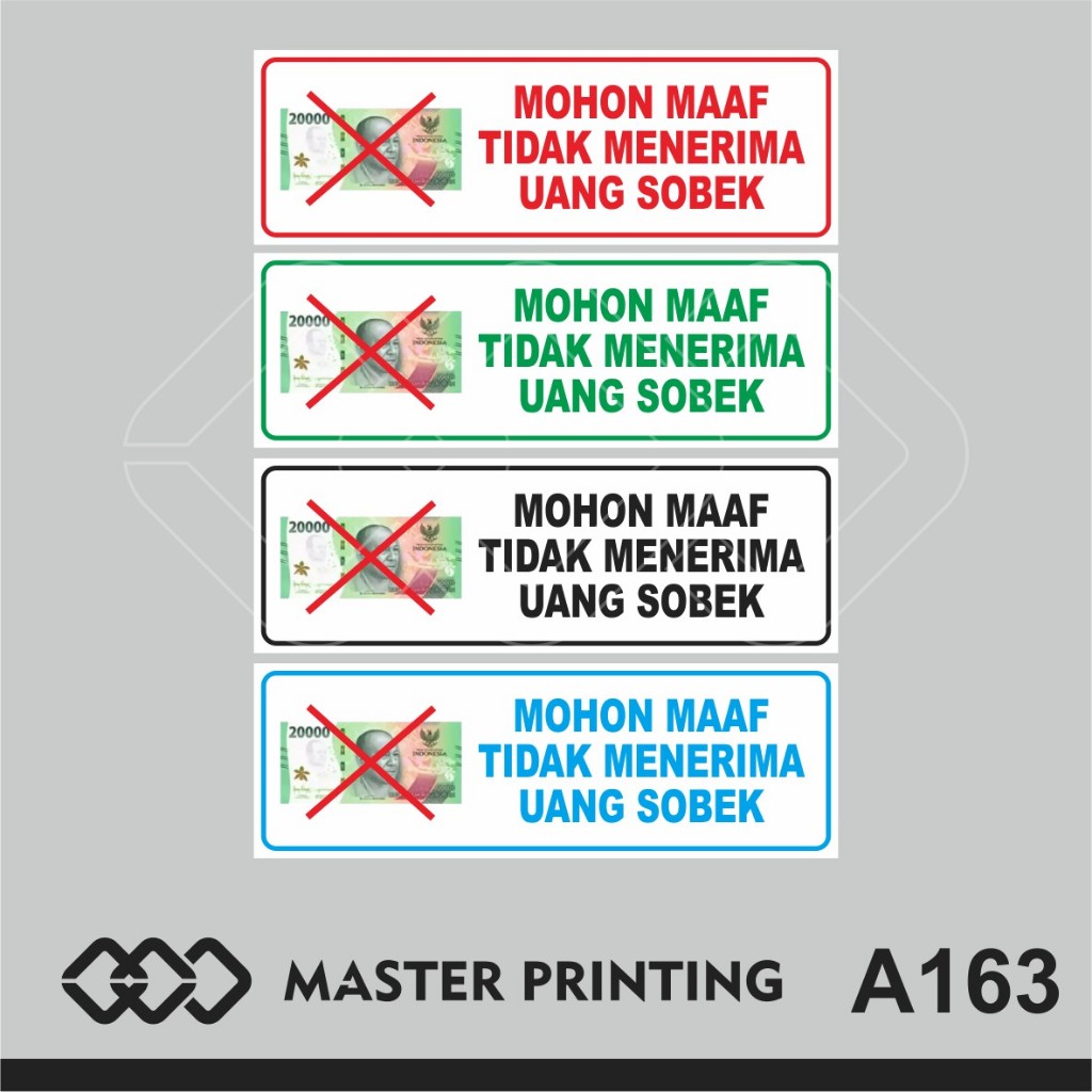 

A163 - Acrylic Sign, Akrilik Tidak Menerima Uang Sobek, Tahan Air, Tidak Pudar, dan Bisa Custom