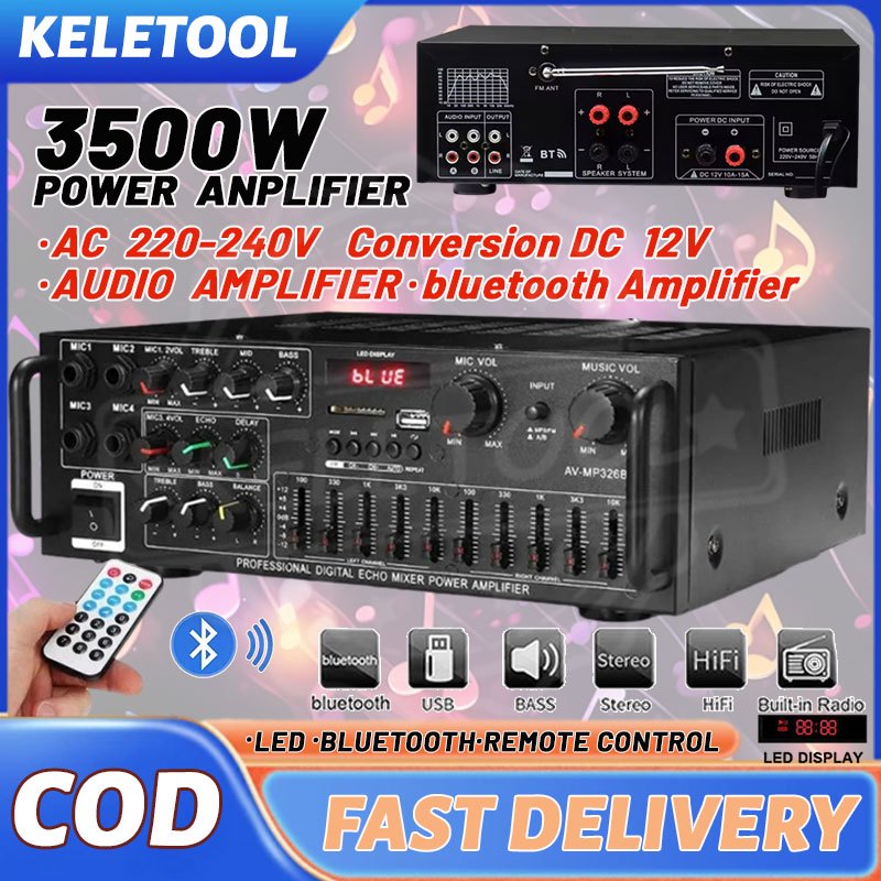 Amplifier bluetooth ampli Ampli Karaoke Equalizeramplifier subwoofer Treble Bass Booster power ampli
