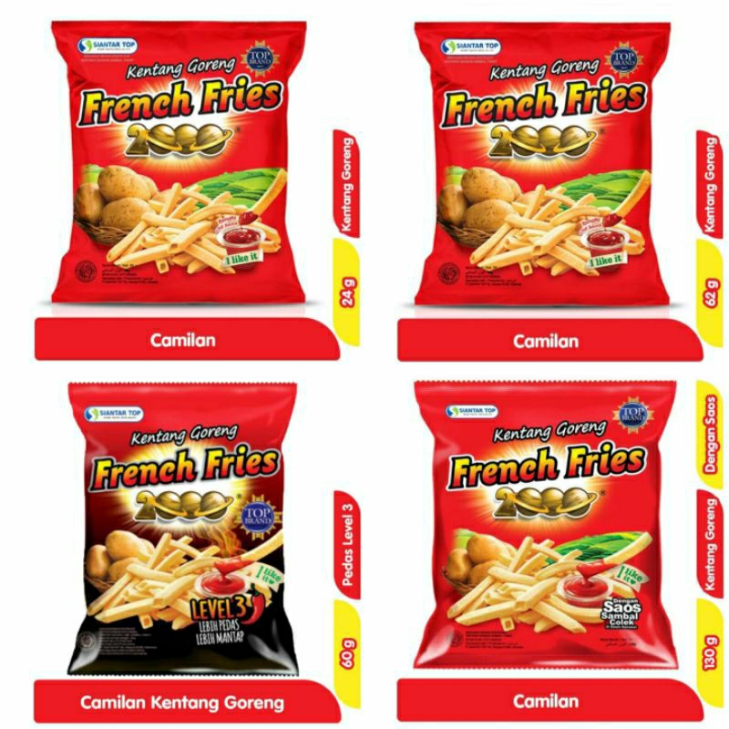 

French Fries 2000 Snack Kentang Goreng 24g/60g/62g/120g