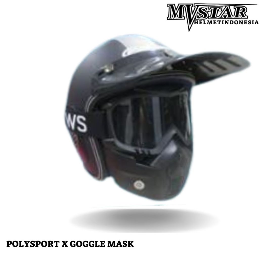POLISPORT X RIDER HELM / HELM MVSTAR POLISPORT / HELM BOGO / HELM KLASIK TERMURAH / HELM BOGO WANITA