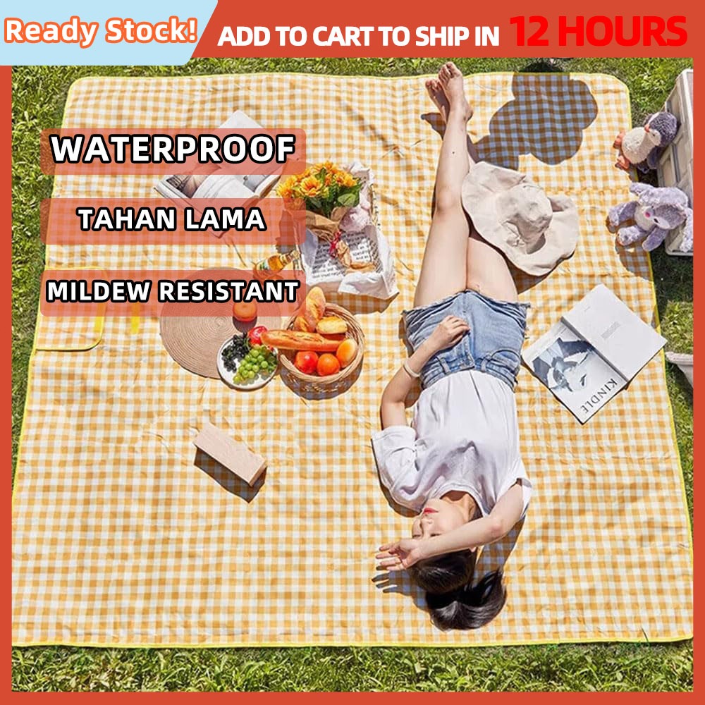 Ratusan ribu ulasan positif Perlengkapan Piknik Aesthetic Hijau 100x150 Lapisan Ganda Ekstra Tebal B