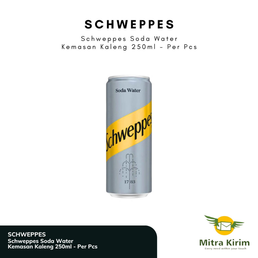 

Schweppes Minuman Berkarbonasi Soda Water Kemasan 250ml - Per Pcs