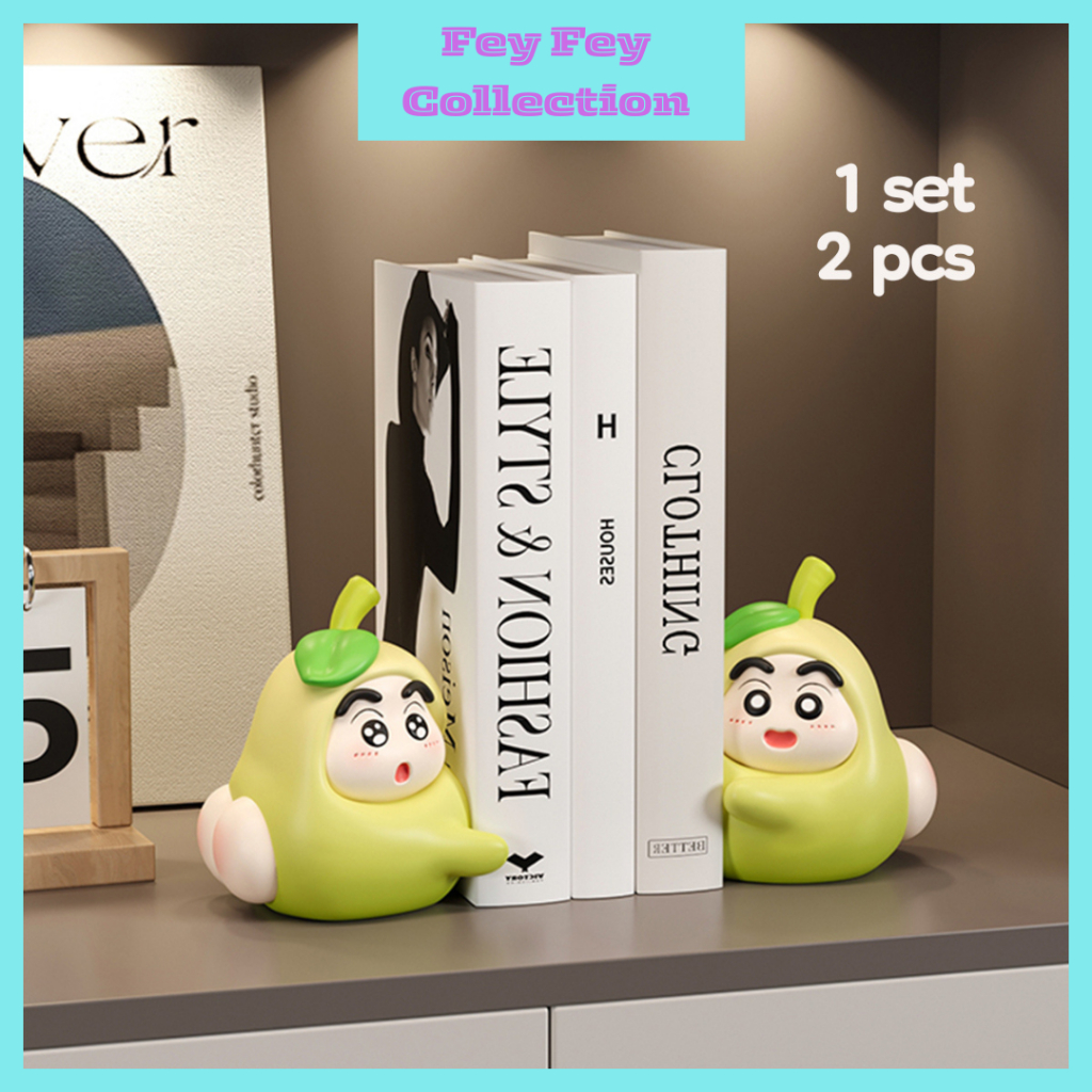 

Feyfey Collection-Pembatas Buku Pear Sinchan Lucu Aesthetic Penahan Buku Crayon Sinchan Book Stand Dekorasi Lemari Rumah Penyangga Buku Hiasan Rak Lemari TV Meja Figur