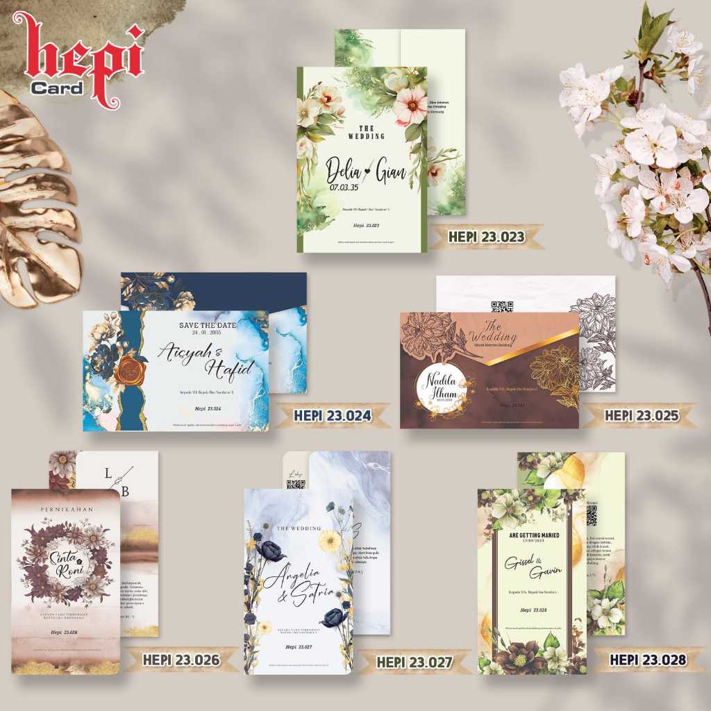 CETAK BLANGKO UNDANGAN HEPI - SURAT UNDANGAN PERNIKAHAN BLANGKO HEPI TERBARU