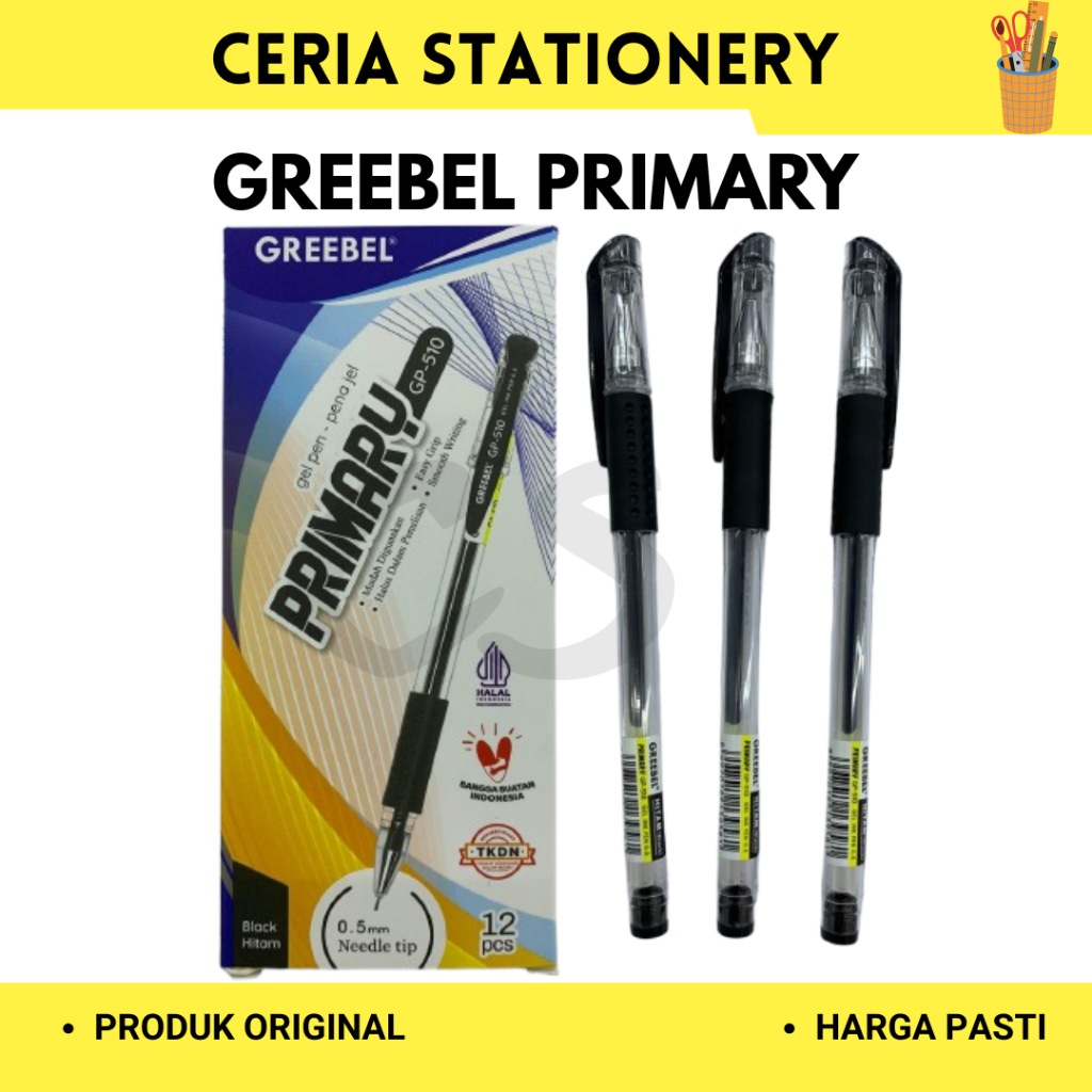 

Pulpen Gel Greebel Primary Hitam GP-510 ( 1 Pak isi 12 Pcs )
