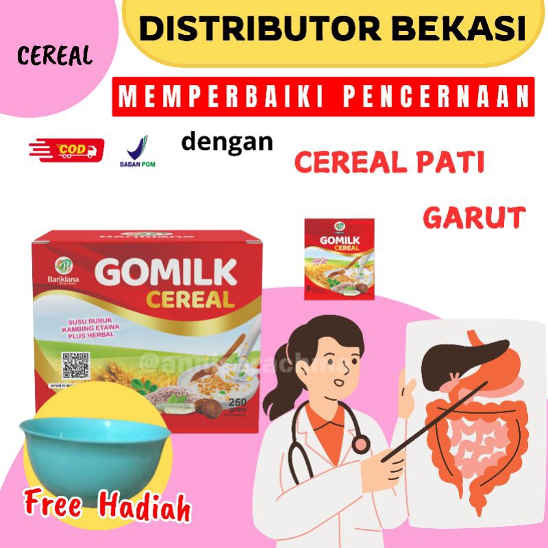 

[BISA COD + GARANSI] GOMILK SEREAL isi 10 Sachet Memperbaiki sistem pencernaan tubuh, Bariklana
