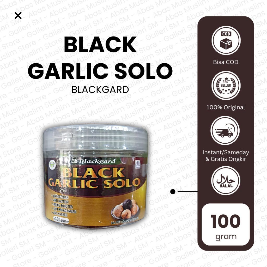 

Black Garlic Solo Bawang Tunggal Hitam 100 gr Premium Jumbo Bawang Lanang Blackgard