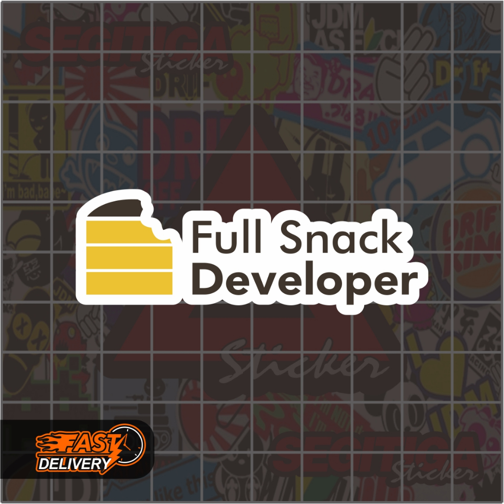 

Sticker Full Snack Developer Ukuran 7 x 2.5 Cm