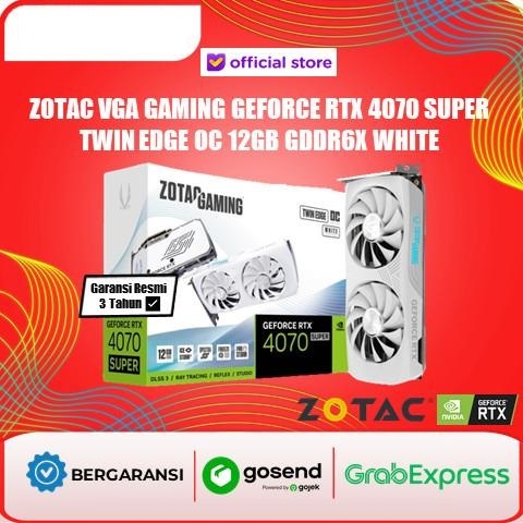 ZOTAC Gaming GEFORCE RTX 4070 SUPER TWIN EDGE OC 12GB GDDR6X WHITE VGA Nvidia RTX4070