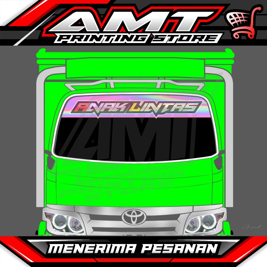 Stiker Hologram Printing - Stiker Kaca Depan all Truk Canter, Dyna, Dutro, Ragasa, Umplung, - Bisa C