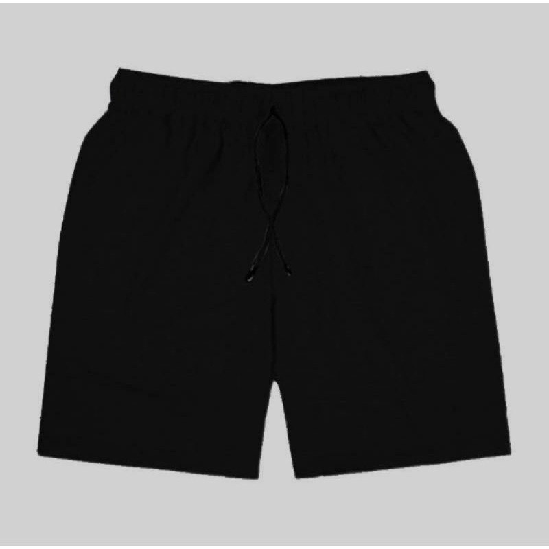 Celana pendek polos hitam pria