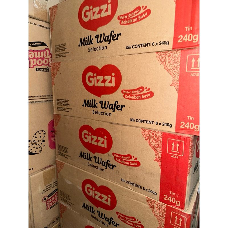 

GIZZI MILK WAFER 1 KARTON ISI 6 KALENG Susu Premium Biskuit Wafer