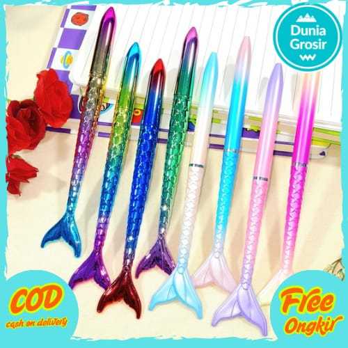 

Pulpen Gel Mermaid Tinta Hitam Fullbody Super CUTE Lucu Ready 2 Variant Model Best Seller Favorit Anak Kekinian / Pen gel Ekor Duyung Warna-Warni Cantik Kualitas Terbaik Stationary Fancy Unik Harga TERMURAH Bisa Grosir dan COD