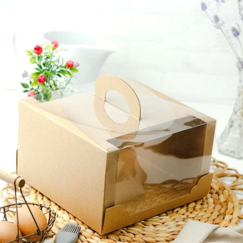 

BOX WINDOW MIKA - Box cake kotak kue packaging gable box jinjing dus handle hampers 20x20x12.5 cm